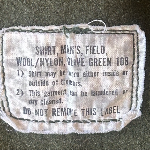 Vintage US Army 1970's Olive Green 108 Shirt Man’s Field X Small - Picture 6 of 13